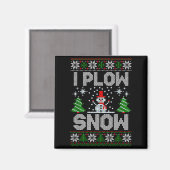 Christmas Sweater I Plow Snow Matching Couples Paj Magnet (Vorderseite/Rückseite)