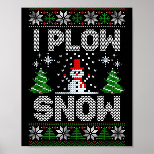 Christmas Sweater I Plow Snow Matching Couples Paj Poster (Vorne)