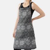 Christmas Sweater skandinavischer Strick Black Gra Schürze (InSitu)