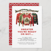 Christmas Sweaters Modern Fun Christmas Party Einladung (Vorne/Hinten)
