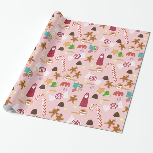 Christmas Sweeties Candy Peppermint Candy Canes Geschenkpapier (Ungerollt)