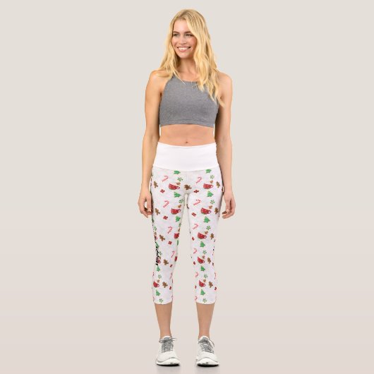 Christmas Sweets Customizable Capri Leggings (Vorderseite)