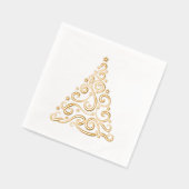 Christmas Swirls and Stars Tree Elegant Servietten Mit Folie (Links)