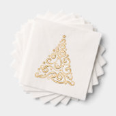 Christmas Swirls and Stars Tree Elegant Servietten Mit Folie (Insitu (Gestapelt))