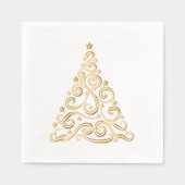 Christmas Swirls and Stars Tree Elegant Servietten Mit Folie (Vorderseite)