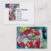 CHRISTMAS T LETTER / SANTA CLAUS MIT SAX VISITENKARTE (Vorne/Hinten)