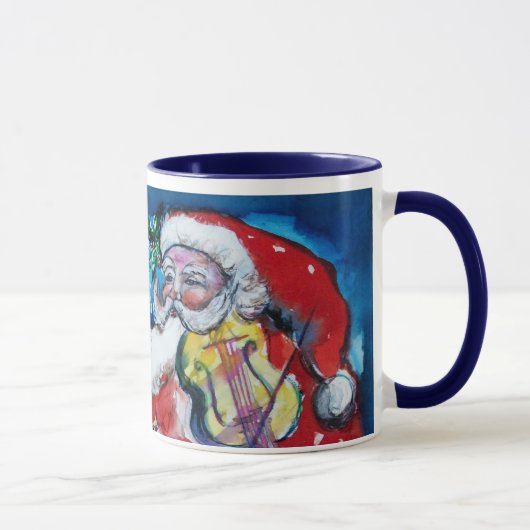 CHRISTMAS T LETTER / SANTA MIT VIOLIN MONOGRAM TASSE (Rechts)