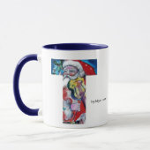 CHRISTMAS T LETTER / SANTA MIT VIOLIN MONOGRAM TASSE (Links)