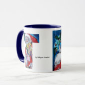 CHRISTMAS T LETTER / SANTA MIT VIOLIN MONOGRAM TASSE (Vorderseite Links)
