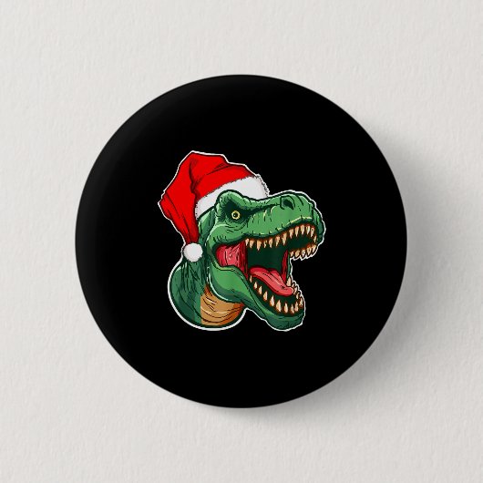 Christmas T-rex Button (Vorderseite)