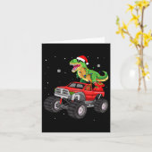 Christmas T Rex Dinosaur Truck Monster Santa Pajam Karte (Gelbe Blume)