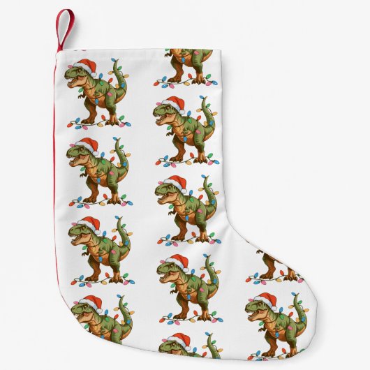 Christmas T Rex Dinosaur Xmas Dino Tyrannosaurus Kleiner Weihnachtsstrumpf (Vorderseite)