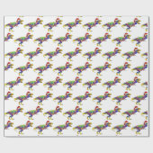 Christmas T Rex Festive Dinosaurier Geschenkpapier (Flach)