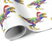 Christmas T Rex Festive Dinosaurier Geschenkpapier (Rolleneckpunkt)