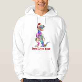 Christmas T Rex Funny Colorful Dinosaur Slogan Hoodie