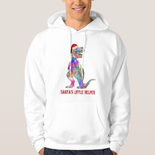 Christmas T Rex Funny Colorful Dinosaur Slogan Hoodie (Vorderseite)
