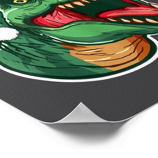 Christmas T-rex  Poster (Ecke)