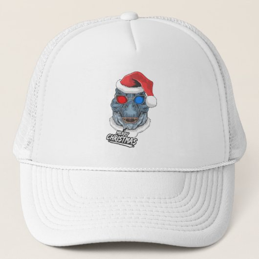 Christmas T Rex Truckerkappe (Vorderseite)
