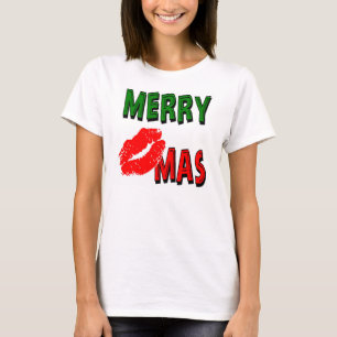 CHRISTMAS T - SHIRT fröhliche Kissmas, Lippenstift