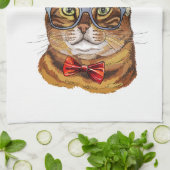 Christmas Tabby Cat Hand Towel Geschirrtuch (Gefaltet)