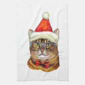 Christmas Tabby Cat Hand Towel Geschirrtuch (Vertikal)