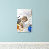 Christmas Tabby Cat Impressionismus Leinwanddruck (Insitu (Holzboden))