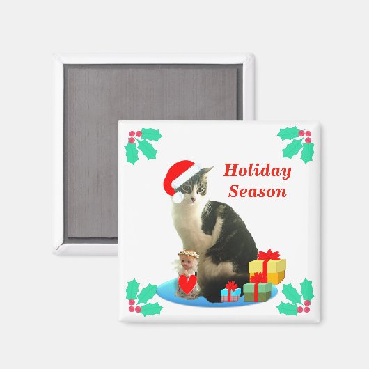 Christmas Tabby Cat Magnet (Vorderseite/Rückseite)
