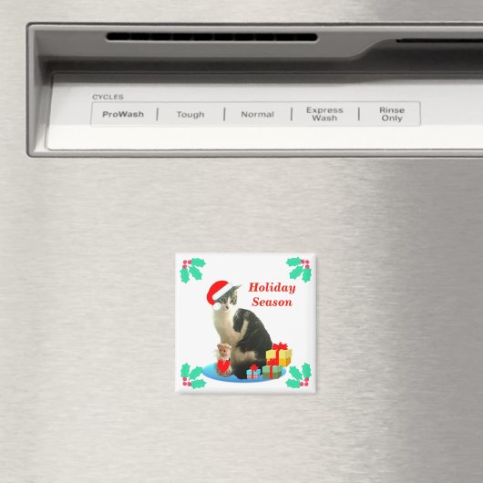 Christmas Tabby Cat Magnet (In Situ (Geschirrspüler))