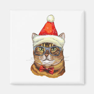 Christmas Tabby Cat Magnet