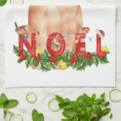 Christmas Tabby Cat Watercolor Geschirrtuch (Gefaltet)