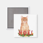 Christmas Tabby Cat Watercolor Magnet (Vorderseite/Rückseite)