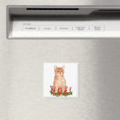 Christmas Tabby Cat Watercolor Magnet (In Situ (Geschirrspüler))
