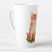 Christmas Tabby Cat Watercolor Milchtasse (Linke Ecke)