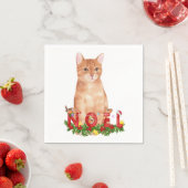 Christmas Tabby Cat Watercolor Serviette (Beispiel)