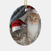 Christmas Tabby Kittens Keramikornament (Rechts)