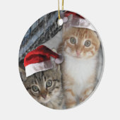 Christmas Tabby Kittens Keramikornament (Links)