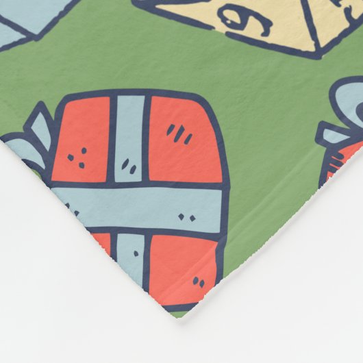 CHRISTMAS TABLETOP GAMING DICE PATTERN FLEECEDECKE (Ecke)