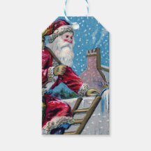 CHRISTMAS TAG RETRO SANTA CLAUS