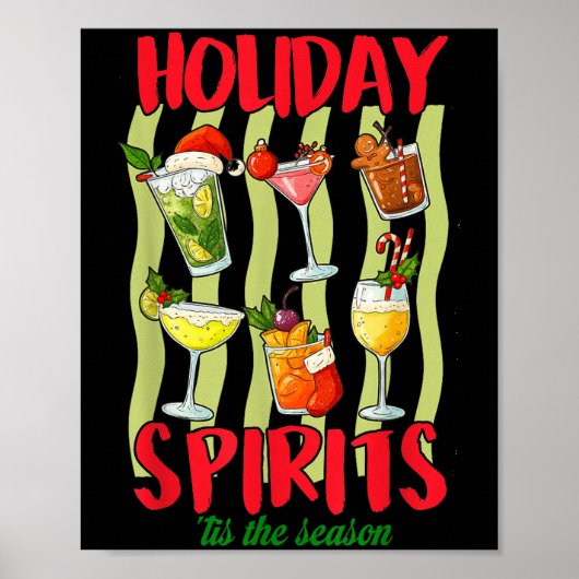 Christmas Tail Drinking Holiday Srits Tis The Seas Poster (Vorne)