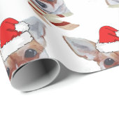 Christmas Tan Chihuahua Weihnachtsmannmütze Geschenkpapier (Rolleneckpunkt)