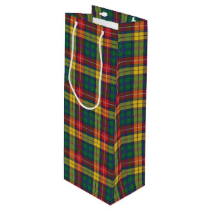Christmas Tartan Clan Buchanan Yellow Kariert Geschenktüte Für Weinflaschen