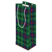 Christmas Tartan Clan Duncan Green Karierter Karo Geschenktüte Für Weinflaschen (Rückseite Schrägansicht)