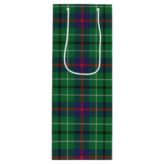 Christmas Tartan Clan Duncan Green Karierter Karo Geschenktüte Für Weinflaschen (Vorderseite)