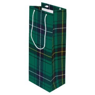 Christmas Tartan Clan Henderson Kariert Green Karo Geschenktüte Für Weinflaschen