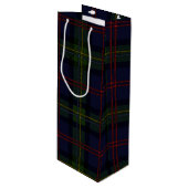 Christmas Tartan Clan Malcolm Green Lila Kariert Geschenktüte Für Weinflaschen (Vorderseite Schrägansicht)