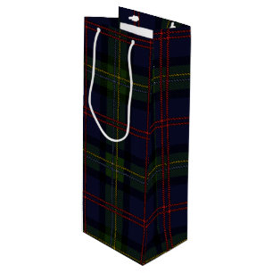 Christmas Tartan Clan Malcolm Green Lila Kariert Geschenktüte Für Weinflaschen