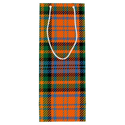 Christmas Tartan Clan Murray Orange Kariert Geschenktüte Für Weinflaschen (Rückseite)