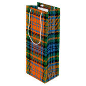 Christmas Tartan Clan Murray Orange Kariert Geschenktüte Für Weinflaschen (Vorderseite Schrägansicht)
