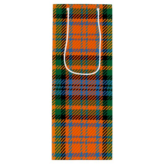 Christmas Tartan Clan Murray Orange Kariert Geschenktüte Für Weinflaschen (Vorderseite)