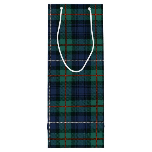 Christmas Tartan Clan Robertson Karierter Karo Geschenktüte Für Weinflaschen (Rückseite)